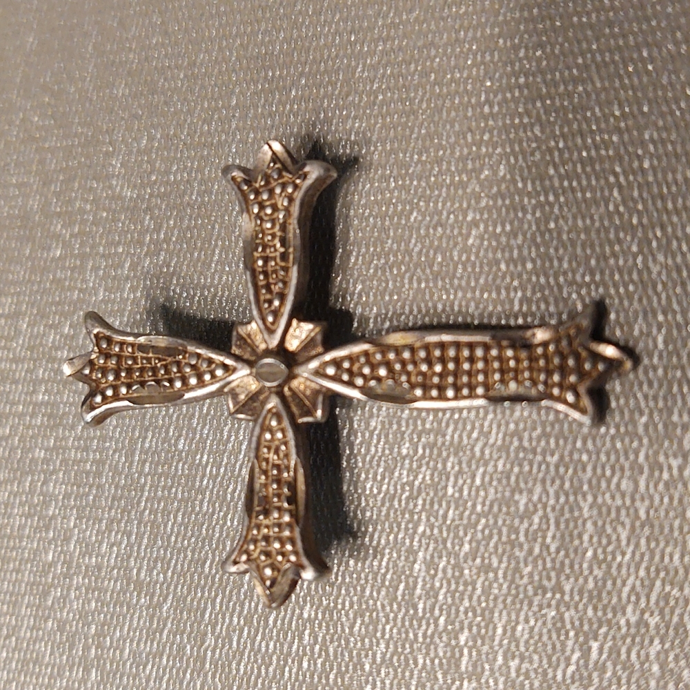 Gold Tinted Sterling Silver Cross Pendant